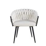 Chaise Tréssée Velours Coloris Au Choix
