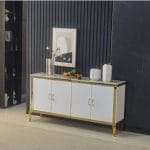 BUFFET BAROQUE DORE MARBRE BEIGE
