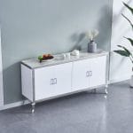BUFFET BAROQUE MARBRE BLANC ARGENT