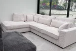 Canapé D'angle Lexus Velours Blanc Cassé – Image 2