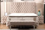 Lit Coffre Luna - Velours Capitonnée Beige – Image 2