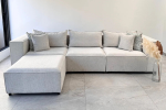 Canapé Élégance Chenille Modulable Blanc Cassé 3+1