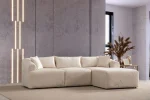 Canapé Mila Modulable Velours Blanc Cassé – Image 4