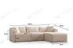 Canapé Mila Modulable Velours Blanc Cassé – Image 5