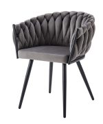 Chaise Tréssée Velours Coloris Au Choix – Image 4