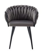 Chaise Tréssée Velours Coloris Au Choix – Image 5