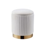 Pouf P03 D35xH42cm Piétement Gold Velours Coloris Aux Choix – Image 3