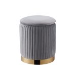 Pouf P03 D35xH42cm Piétement Gold Velours Coloris Aux Choix – Image 4