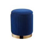 Pouf P03 D35xH42cm Piétement Gold Velours Coloris Aux Choix – Image 5