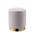 Pouf P03 D35xH42cm Piétement Gold Velours Coloris Aux Choix – Image 6