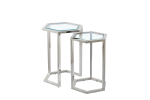 Guéridon Gigogne Hexagona Chrome/ Gold Transparent – Image 2
