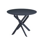 Table Repas Jessica Métal Noir Plateau Chêne / Bois Noir – Image 3