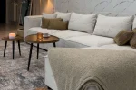 Canapé Élégance Chenille Modulable Blanc Cassé 3+1 – Image 2