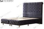 Lit Coffre Luna - Velours Capitonné Anthracite – Image 3
