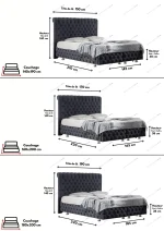 Lit Coffre Luna - Velours Capitonné Anthracite – Image 6