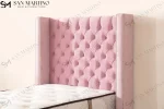 Lit Coffre Enfant Clouté Rose - Velours Capitonné 90x190cm – Image 4