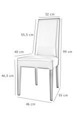 Chaise KIRA Blanc Pieds Laqués Blanc – Image 6