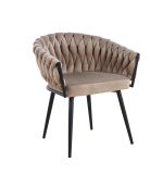 Chaise Tréssée Velours Coloris Au Choix – Image 8