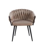 Chaise Tréssée Velours Coloris Au Choix – Image 9