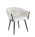 Chaise Tréssée Velours Coloris Au Choix – Image 11