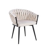 Chaise Tréssée Velours Coloris Au Choix – Image 14
