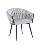 Chaise Tréssée Velours Coloris Au Choix – Image 16