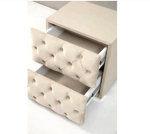 Chevet Capitonné Velours Beige
