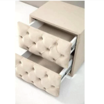 Chevet Capitonné Velours Beige