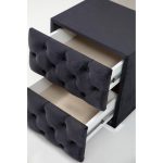 Chevet Capitonné Velours Gris Anthracite