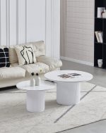 Gigogne Duo Pila En Céramique Marbre Blanc ou Beige – Image 3