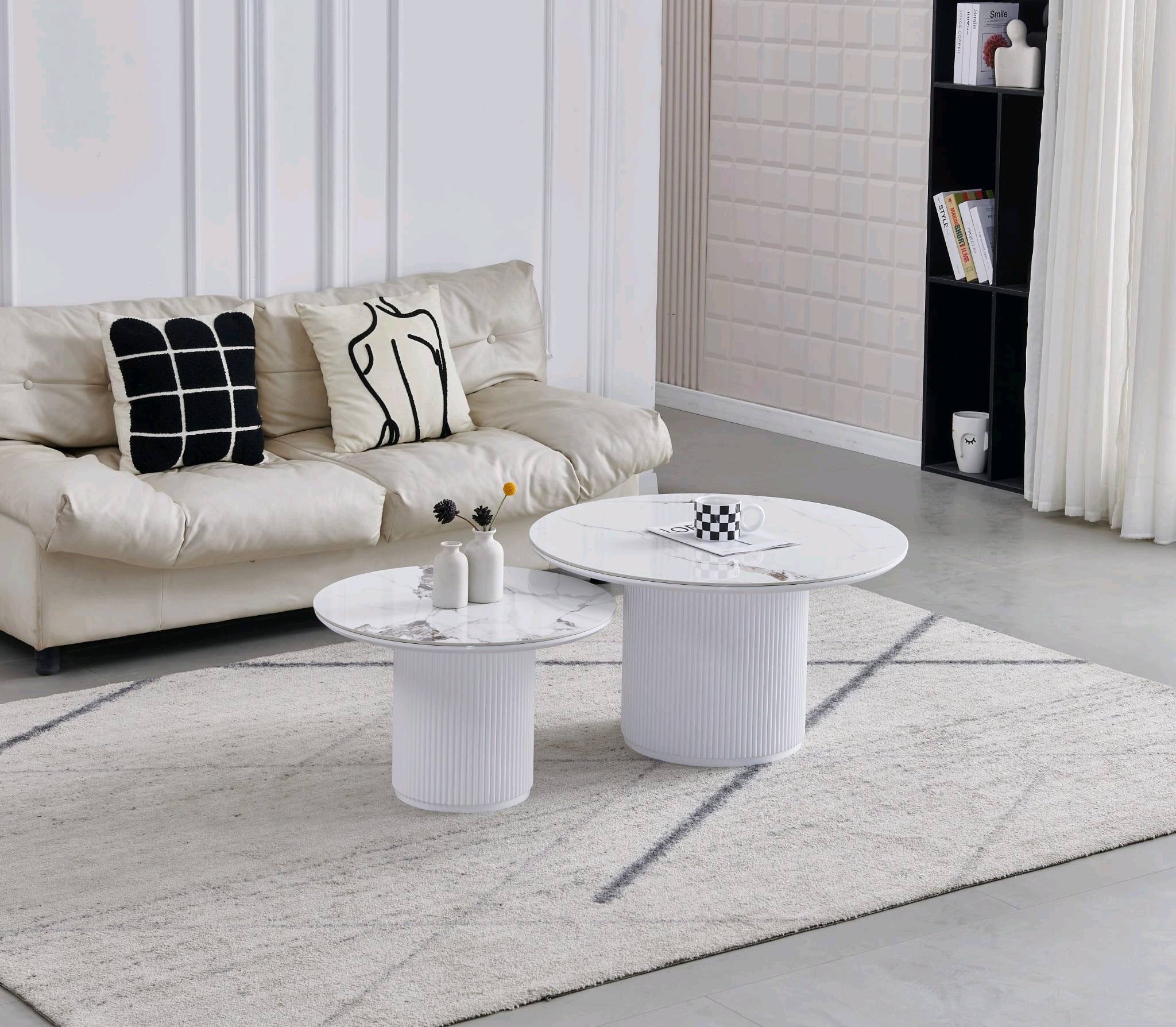 IMG_3037.jpeg Gigogne Duo Pila En Céramique Marbre Blanc ou Beige – Image 1
