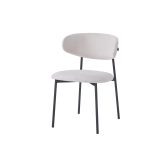 Chaise Lulu Pied Métal Noir Tissu Serge / Côtelé Coloris au choix