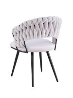 Chaise CAROLINA Pieds Métal Noir Velours Coloris au Choix – Image 3