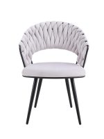 Chaise CAROLINA Pieds Métal Noir Velours Coloris au Choix – Image 4