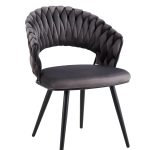 Chaise CAROLINA Pieds Métal Noir Velours Coloris au Choix