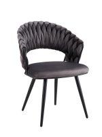 Chaise CAROLINA Pieds Métal Noir Velours Coloris au Choix
