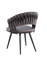 Chaise CAROLINA Pieds Métal Noir Velours Coloris au Choix – Image 6