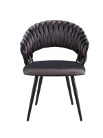 Chaise CAROLINA Pieds Métal Noir Velours Coloris au Choix – Image 7