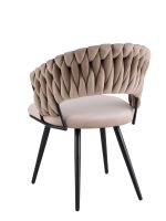 Chaise CAROLINA Pieds Métal Noir Velours Coloris au Choix – Image 9