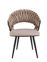 Chaise CAROLINA Pieds Métal Noir Velours Coloris au Choix – Image 10