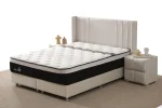 Lit Coffre ALMA - Velours Blanc Cassé