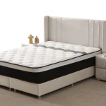 Lit Coffre ALMA - Velours Blanc Cassé