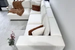 Canapé Azra Modulable Velours Blanc cassé – Image 3