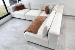 Canapé Azra Modulable Velours Blanc cassé – Image 6