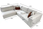 Canapé Azra Modulable Velours Blanc cassé – Image 7