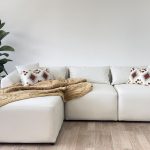 Canapé Mila Modulable Velours Blanc Cassé