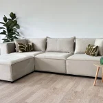 Canapé Elégance Velours Modulable 3+1 Pouf