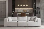 Canapé Azra Modulable Chenille Blanc cassé – Image 3