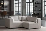 Canapé Azra Modulable Chenille Blanc cassé – Image 4