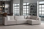 Canapé Azra Modulable Chenille Blanc cassé – Image 7